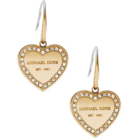 michael kors heart shaped earrings